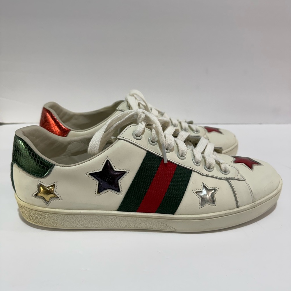 Gucci White Sneakers with Star Accents for men’s size 43 EU - Picture 4 of 15